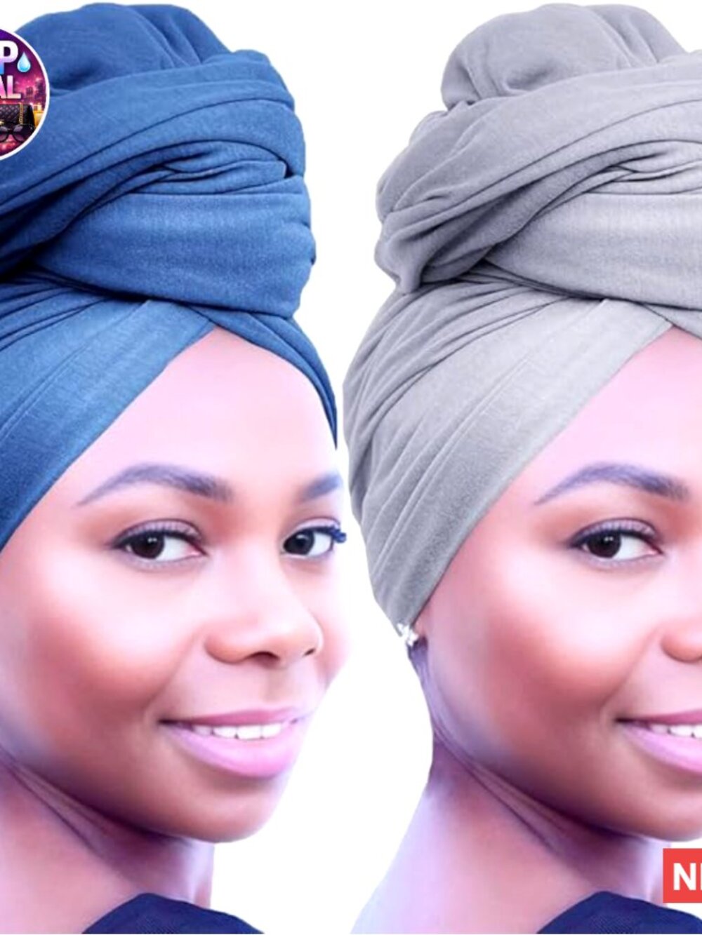 2-Pack Polyester Head Wraps, Lightweight Soft Headscarves for Women